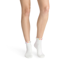 Bombas x Susan Alexandra Embellished Ruffle Rib Quarter Sock 2-Pack