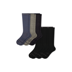 Men's Merino Wool Blend Everyday Compression Knee High Sock 6-Pack (15-20mmHg)