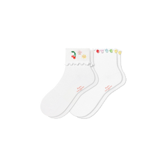 Bombas x Susan Alexandra Embellished Ruffle Rib Quarter Sock 2-Pack