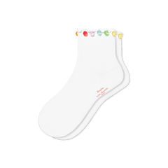 Bombas x Susan Alexandra Embellished Ruffle Rib Quarter Socks