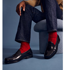 Men's Merino Cashmere Blend Rib Calf Socks