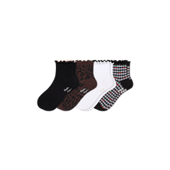 Women's Ruffle Rib Quarter Sock 4-Pack