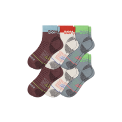 Men's Merino Wool Blend Hiking Quarter Sock 6-Pack