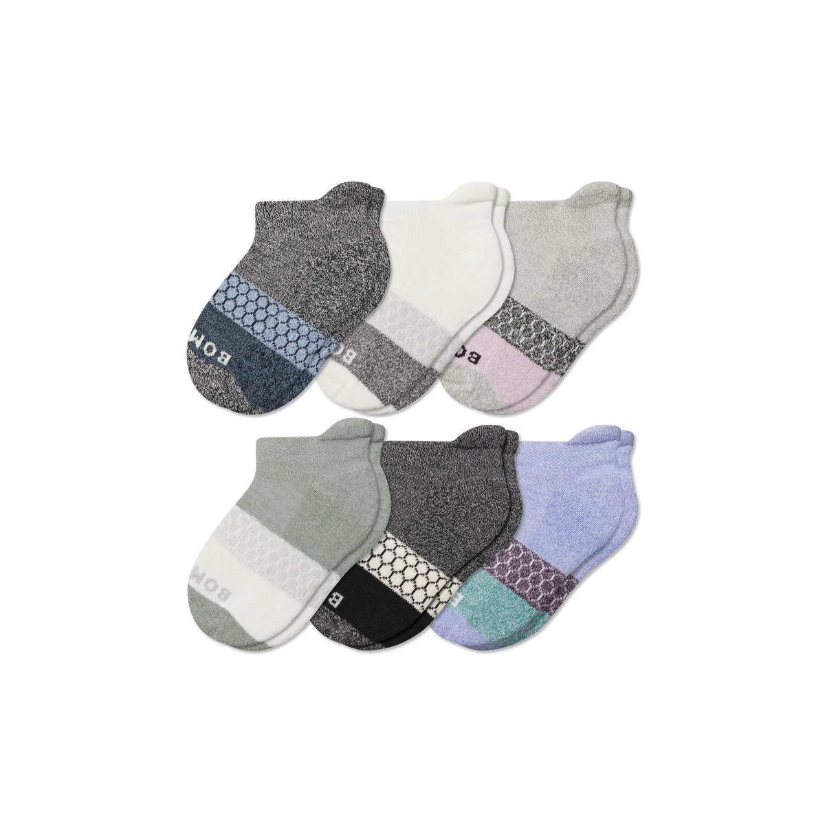 Junior Tri-Block Ankle Sock 6-Pack