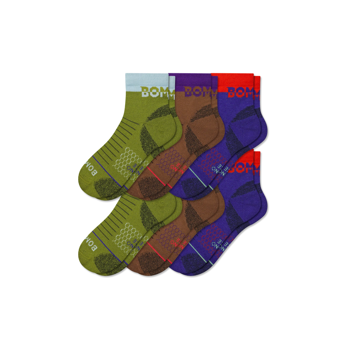 Men's Merino Wool Blend Hiking Quarter Sock 6-Pack