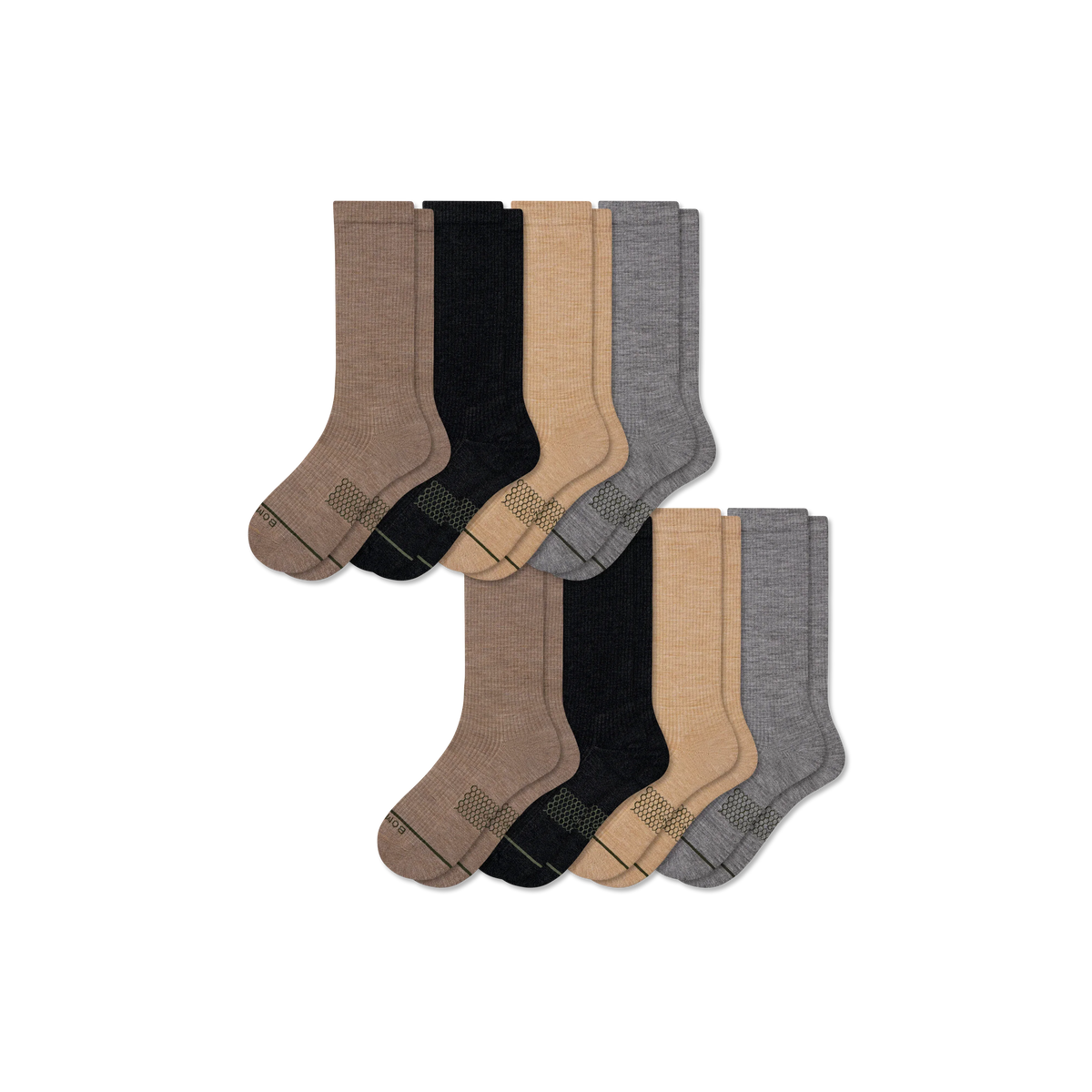 Men's Merino Wool Blend Modern Rib Calf Sock 8-Pack