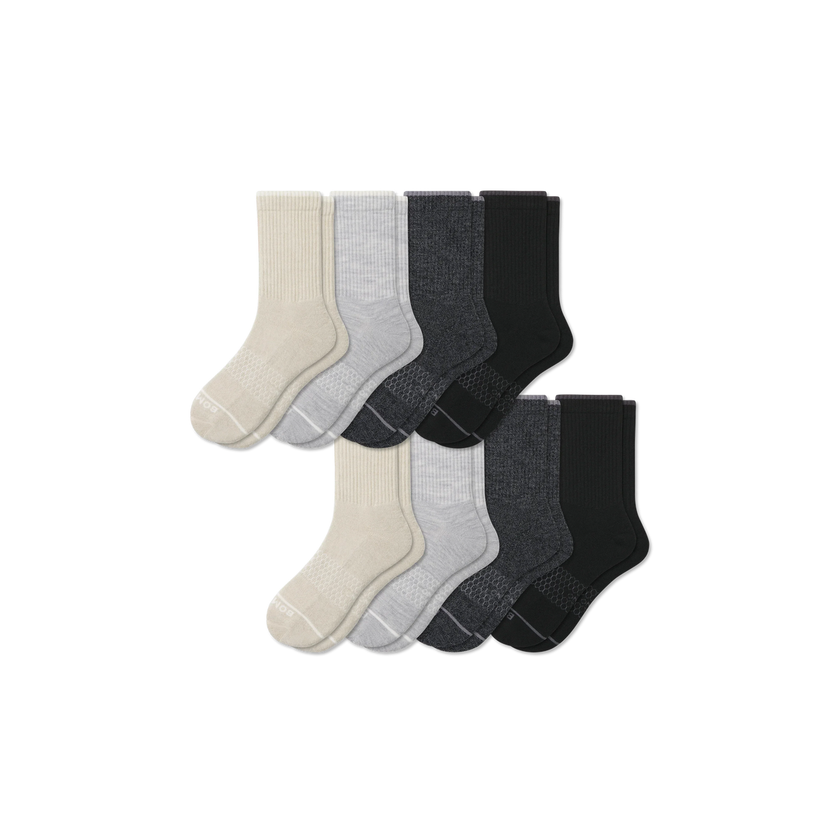 Men's Merino Wool Blend Half Calf Sock 8-Pack