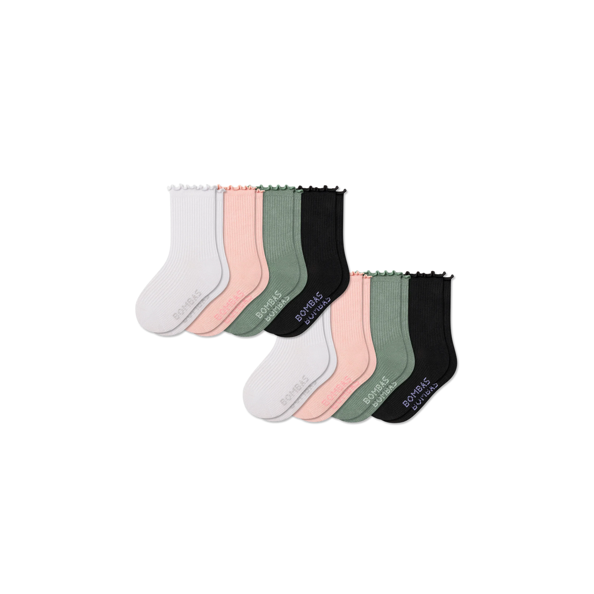 Junior Ruffle Rib Calf Sock 8-Pack