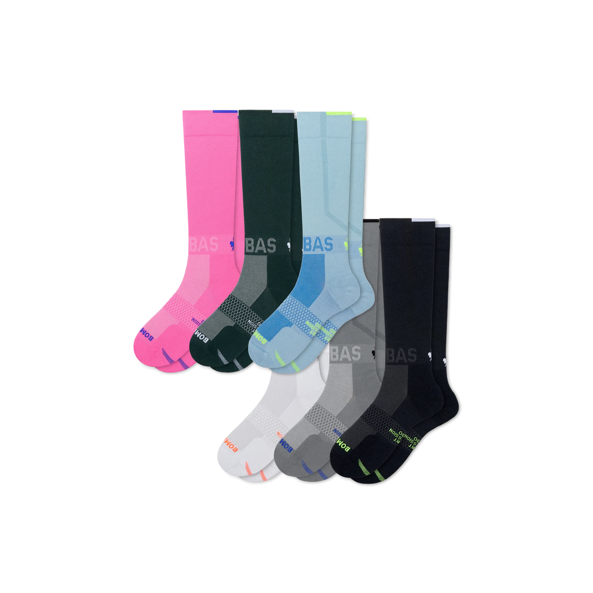 Women's Sport Compression Knee High Sock 6-Pack (20-30mmHg)